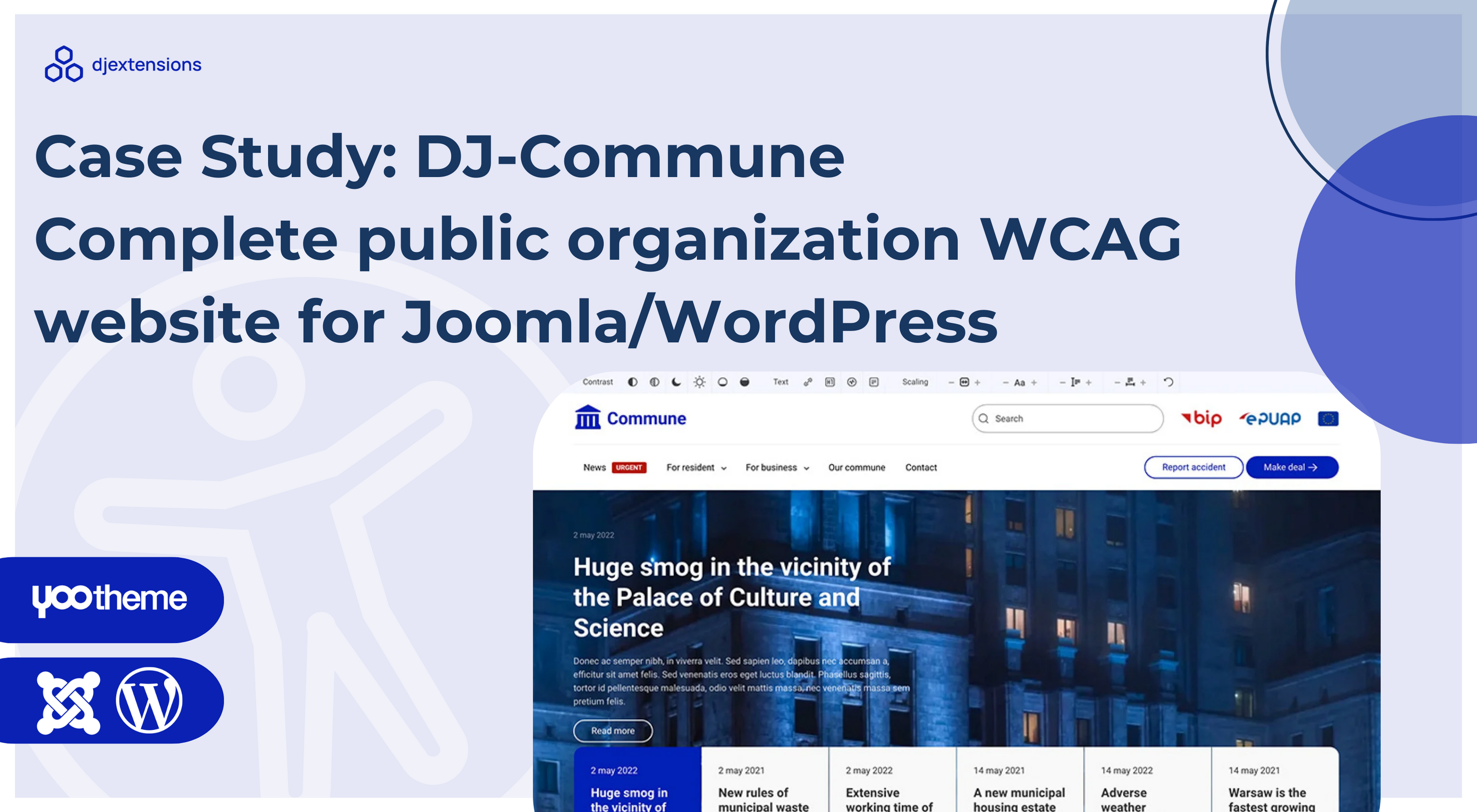Case Study: DJ-Commune - the complete public organization WCAG website for Joomla/WordPress
